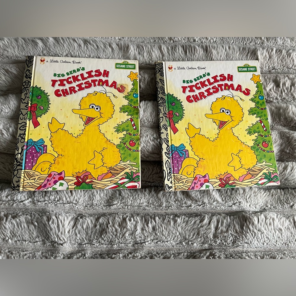 💙 Sesame Street Big Bird’s Ticklish Christmas A Little Golden Book